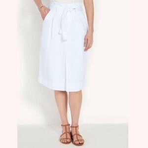 Ann Taylor White Midi Skirt
